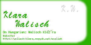 klara walisch business card